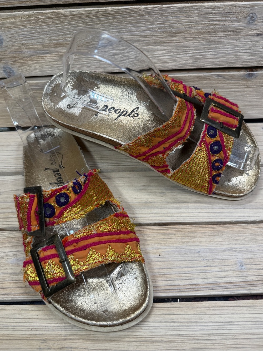 Free People Cork Slide-On Sandals Size 38
